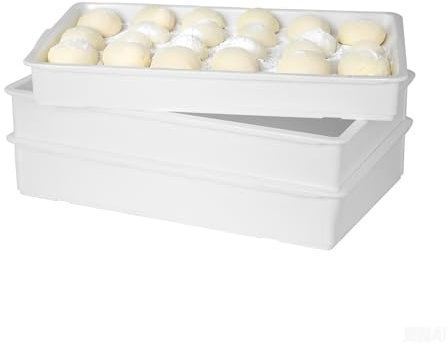 HAKKA 3pcs Bread Leavening and Pizza Box,Food Grad Container Sets,Stackable Proofing Tray Storage Container for Kitchen(3pcs box 60x40x9.5)