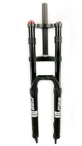 Fourches à suspension pneumatique VTT 26/27,5/29 pouces, débattement 130 mm, tube droit 1-1/8, QR 9 mm, double épaulement, verrouillage manuel, fourches avant ultralégères pour VTT (couleur : noir, t