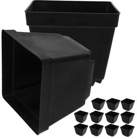 ibasenice 50pièces Lot de Pots De Fleurs Carrés Plastique Décoratifs pour Plantes Succulentes Et Pépinière Petit Format Noir