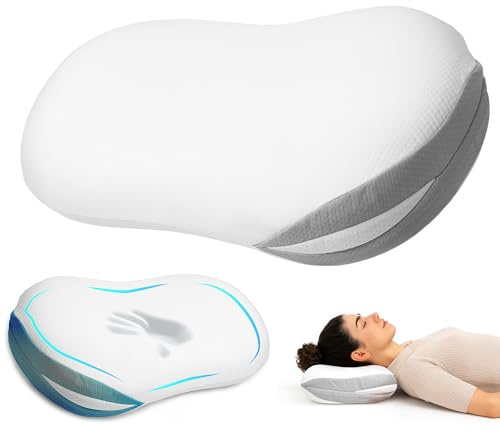 MKS Cloud Deep Sleep Memory Foam Nackenkissen, Ergonomisches Kopfkissen 63x35x13 cm für Seiten, Rücken- & Bauchschläfer, Schlafkissen mit atmungsaktivem Bezug