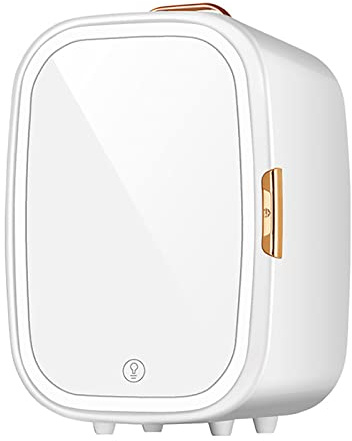 Mini Fridge 20 Liter Beauty Refrigerator Makeup Mirror Skincare Fridge With LED Light Electric Reefer Portable Heater & Beverage Cooler For Bedroom, Cosmetics, Home And Travel AC+DC Compatibility