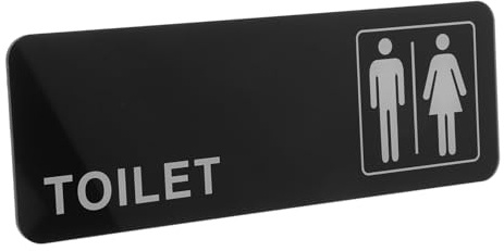 HOMSFOU Plaque Signalétique Wc Auto-adhésive Plastique Panneau Salle de Bain Noir avec Symboles Hommes Femmes Signe Décoratif pour Porte de Toilette Indicateur Pratique pour Lieux Publics