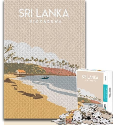 1000-teiliges Puzzle für Jugendliche und Erwachsene, Sri Lanka-Reiseposter, lebendiges und einzigartiges Design, entspannendes und herausforderndes Puzzle-Erlebnis (38x26cm)