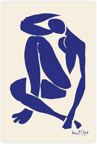 Gnvkd Ecbxz Blaue Henri Matisse-Poster Abstrakte Frauenkörper-Leinwand Gemälde Moderne Wandkunst Henri Matisse Drucke für Wohnzimmerdekoration Bilder 40x60cm ohne Rahmen