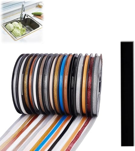 2026 New Ceramic Tile Gap Tape, Self Adhesive Caulk Strip, Self-Adhesive Gap Beautifying Tape for Bathtub Kitchen Sink Toilet Wall Edge Protect (Black,19.68ft/6m)