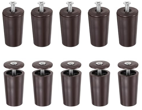 QUARKZMAN 10 Stück Anschlagpuffer Stopper für Rollladen 40mm Braun | Anschlagstopfen, Kunststoff, mit Unterlegscheiben & Schrauben, für Rollo Jalousien Rolladenpanzer Lamellen