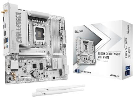 ASRock B860M Challenger WiFi White Motherboard LGA1851 Micro-ATX DDR5 WiFi 7 (90-MXBUQ0-A0UAYZ)