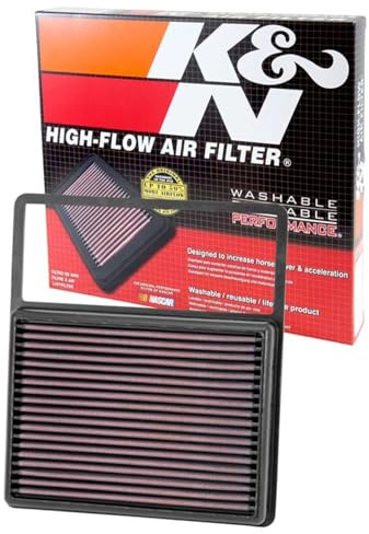 K&N High-Flow Original Lifetime Engine Air Filter: Increase Power: Premium, Washable: Compatible with 2013-2021 Ford/Lincoln: C-Max, Fusion, Mondeo, MKZ, 33-5001