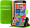 cadorabo Book Case works with Nokia Lumia 630 in GRASS GREEN - with Magnetic Closure, Stand Function and Card Slot - Wallet Etui Cover Pouch PU Leather Flip