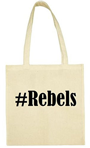Tasche #Rebels Größe 38x42 Farbe Natur Druck Schwarz