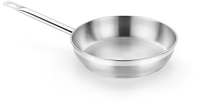 Bratpfanne mit einem Griff aus Edelstahl für Induktion Typ Professional, Durchmesser 260 mm, Silber