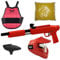 Valken Kinder Kids Gotcha Gun inkl. Maske, Brustpanzer, Loader 120 und 500 Paintballs-Cal. 50, 0.5 J-rot Markierer Set, M