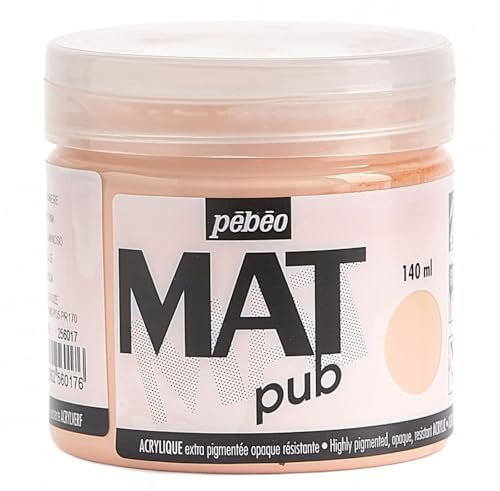 Pébéo - Mat Pub – Peinture Acrylique Extra Fine et Extra Mate - Rose lumière -140ml