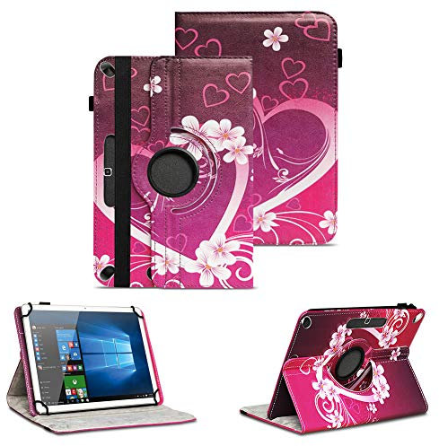 NAUC Tablet Tasche kompatibel mit PEAQ PET 100 101 1008 Schutzhülle Universal Kunst-Leder Hülle Standfunktion 360 Drehbar Cover Case, Farben:Motiv 14