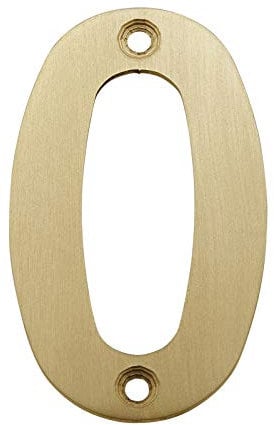 Stainless Steel Front Door Numbers with Brushed Finish (0-9) (0)