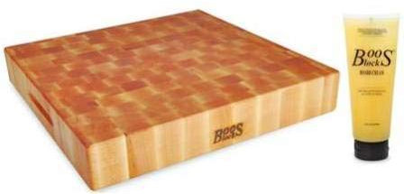 BOOS Blocks PREP Blocks Schneidebrett Ahorn 38x38x7,5 cm + Pflegecreme #BB26