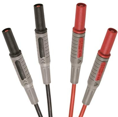 WITTKOWARE Labor Messleitungen, 4mm Sicherheitsstecker, 1,2m, rot/schwarz