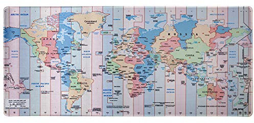 JIALONG Gaming Mouse Mat Desk Office Mouse Pad Large Size 900x400x3mm Comfortable Mousepad with Personalized Design for Laptop, Computer and PC - Multi-color World Map