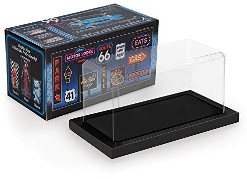 Lindner & Koch Hochwertige Acryl Vitrine mit Holzbasis (23cm; 33cm; 39cm) incl. 3M Klebepads | für 1:24; 1:18; 1:15 Modellautos | Schwarze oder Weiße Basis (Schwarze, 23cm (1:24))