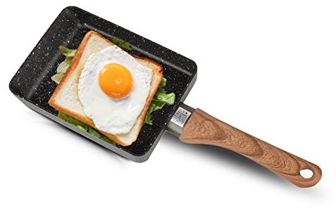 Poêle à Frire en Pierre Maifan, poêle à Omelette compacte, poêle à Frire antiadhésive, ustensiles de Cuisine, poêle à Omelette Noire en Aluminium pour la Cuisine pour la Maison