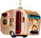 BRUBAKER Wohnwagen - Handbemalte Weihnachtskugel aus Glas - Mundgeblasener Christbaumschmuck Figuren lustig Deko Anhänger Baumkugel - 11 cm