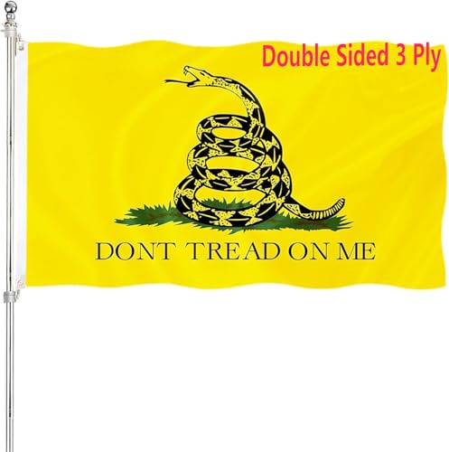 Flagge mit Aufschrift Don't Tread On Me, 7,6 x 12,7 cm, für den Außenbereich, 240D, strapazierfähiges Polyester, doppelseitig, 3-lagig, Gadsden-Flagge, lebendige Farben, strapazierfähiges Segeltuch