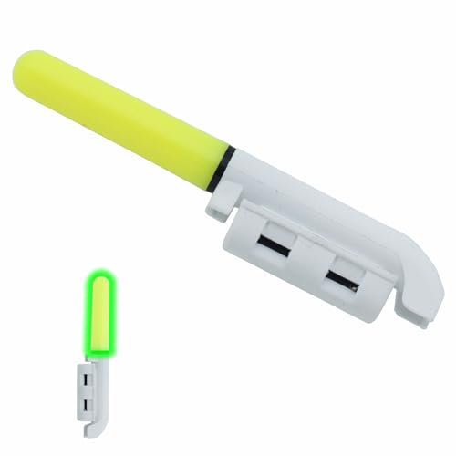 LINGUANG Reusable Fishing Rod/Pole Light Tip Led Electric Operated,Fising Glow Stick for Rod Tips with Battery in Night(5pcs green tip light)