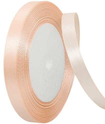 22 m hellorange rosa 10 mm Schleifenband, Dekoration Präsent Geschenkband Schleifenband, Stoffband für Kleid Hochzeit, Taufe und Geburtstag Geschenke,Satin Dekoband, Deko Band Geschenkverpackung