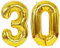 D2D | Party Balloon Zahl 30 XXL in Gold - Größe: 100 cm - Folienballons - Zahlenballons - Geburtstagdeko - Perlenhochzeit - Helium Ballons
