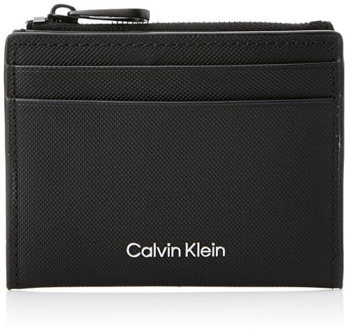Calvin Klein Herren CK Must 10CC Kartenhalter mit Reißverschluss, Ck Black Pique