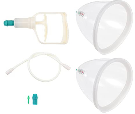 Ciieeo Ensemble de ventouses sous vide et pompe à main pour massage du corps, accessoires de machine à ventouses pour femme Blanc