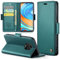 FERLAN Cover per Xiaomi Redmi Note 9S/Redmi Note 9 Pro+ 2 Pezzi Vetro Temperato,Antifurto,supporta ricarica wireless,in pelle multifunzione,chiusura magnetica con chiusura anti-urtoblu,verde
