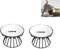 2PCS Elevated Cat Food Bowl, Whisker-Friendly Anti-Vomit Cat Plate, Cat Bowl-Raised Cat Feeder Bowl Stand,Ceramic Elevated Pet Dishes for Pet,Dishwasher Safe