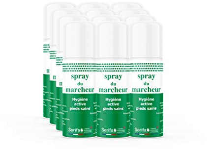 SORIFA – Lote de 12 – Spray del caminante – Higiene del pie y del zapato – Spray 150 ml sin gas
