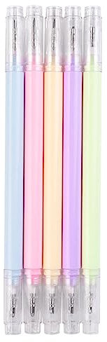 JAWSEU Bastelmesser, 5 Stück Doppelverwendung Papierschneider Stift, Schnell Trocknender Klebestift Scrapbook, DIY Malpapier Papier Diary Zeichnung Student Utility Messer Stift