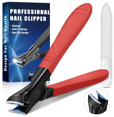 Coupe Ongles Ultra Tranchant, Coupe Ongle Professionnel pour Ongles Epais Et Durs, Coupe-Ongles pour Homme, Coupe Ongle Antidérapant à Long Manche, Coupe-Ongles D'orteil De Qualité Supérieure