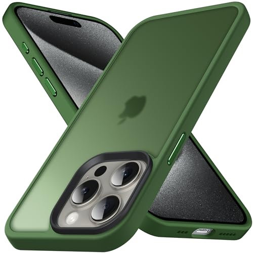 Anqrp Designed for iPhone 15 Pro Max Case, [Military Shockproof] Super Soft Silicone Slim Translucent Matte Protective Phone Cover, Compatible with iPhone 15 Pro Max 6.7, Green