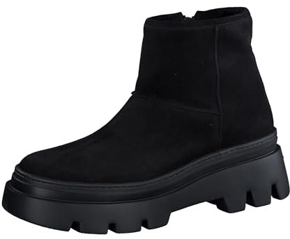 Paul Green Damen Bootie mit Warmfutter, Frauen Plateaustiefeletten,Warm gefüttert,Bootee,Booties,halbstiefel,Kurzstiefel,Schwarz (Black),40 EU / 6.5 UK