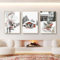 3er Premium Poster Set, Moderne Natur Winter Weihnachten Elch Holzhaus Schneelandschaft Bilder,Leinwandbilder Wanddecor für Wohnzimmer Schlafzimmer Ohne Rahmen (A,40x50cm)