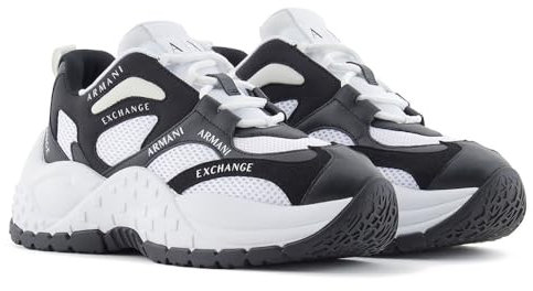 Armani Exchange Vedder, Chunky Sole, Tuta con Logo, Scarpe da Ginnastica Donna, Nero, 38.5 EU