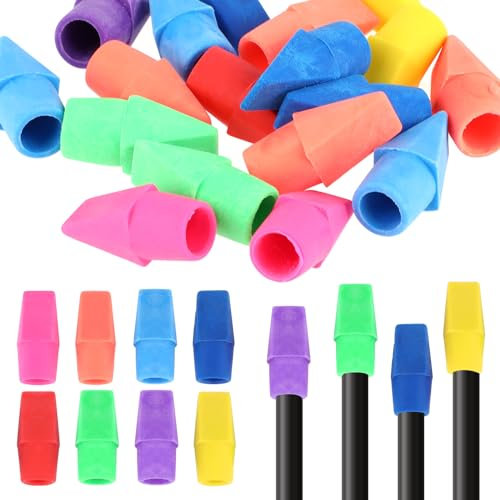 YUXIANLB 20er Pack Bleistift Radiergummis Set Bleistift Radiergummi Kappen Bunte Stift Radiergummi Aufsätze für Schule Büro Klassenzimmer Lernbedarf für Erwachsene
