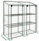 Outsunny Invernadero de Jardín de 3 Niveles Invernadero de Terraza con Estantes Techo Inclinado y 2 Puertas con Cremallera para Cultivo de Plantas en Patio 143x46x141/151 cm Transparente