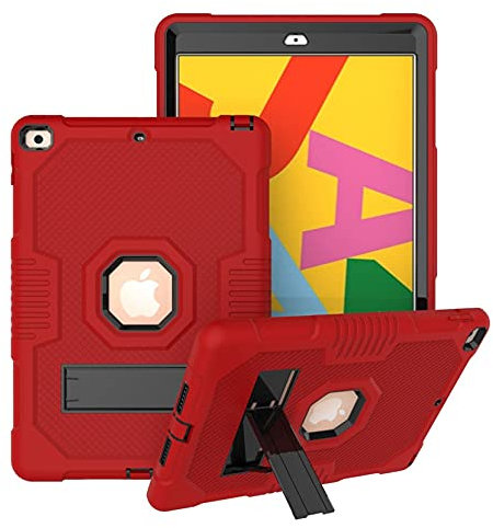 SSLQYLEE Cases for iPad Mini4 / 5, Ranura para Pen Ranura Anti-Drop Silicone PC. Holder Protective Back Funda para iPad Mini4 / 5 (Color: Rojo, Tamaño: iPad mini4/5)