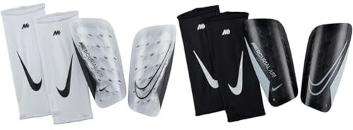 Nike Unisex Shinguard Mercurial Lite, White/White/Black, DN3611-100, S & Unisex – Erwachsene MERC Lite-Fa22 Schienbeinschoner, Black/Black/White, S