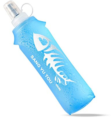 Sac à eau souple | Bouteille d'eau 250/500 ml | Bouteille d'eau bleue légère en silicone sans BPA portable pour le sport, le vélo, la randonnée, les voyages, les garçons favorisent la bouteille d'eau