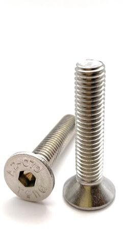 Viti M8x40 mm a testa svasata BTR in acciaio INOX A2 | Ø 8x40 mm - M8 x 40mm | Viti FHC a 6 scanalature (chiave esagonale) ISO 10642 / DIN 7991 | Viti inossidabile A2 (V2A/304): CONFEZIONE DA 20 PZ