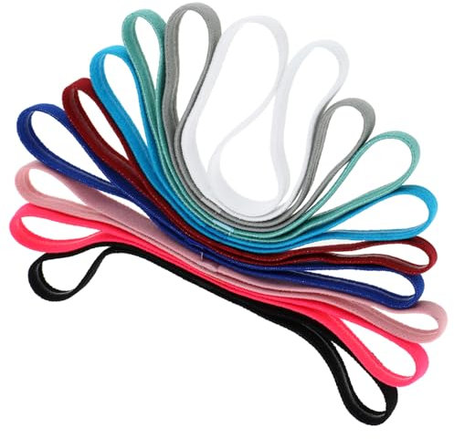 Ymapinc Schweißband Stirn Damen,9 Stück Dünn Schweissband für Sport Übungen Sport Fitness Schweißband Set Rutschfestes Elastisches Schweißbänder Damen und Männer Stirnband 9 Mehrere Farben