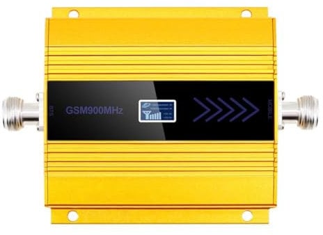 ISKDJBJG Amplificateur de Signal de Téléphone Mobile 900 MHz GSM Mini Booster Repeater 2G 3G 4G Répéteur de Signal en Or en Métal Prise EU