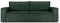 Konsimo Napi Sofa - Schlafsofa - Sofa mit Schlaffunktion - Schlafsofa mit Bettkasten - Couch - Couch mit Schlaffunktion - Sofabett mit abnehmbaren Kissen - Bettsofa - 228 cm - Dunkelgrün
