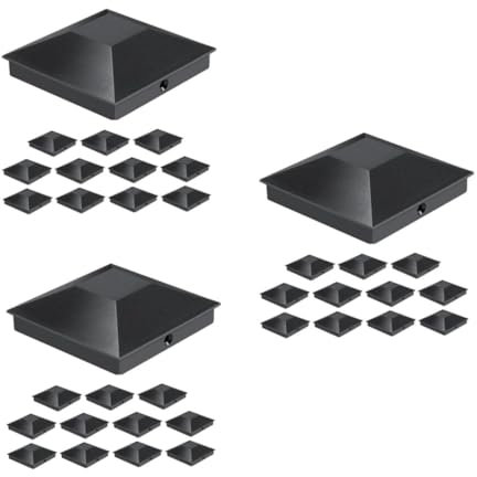 jojofuny 3sets Fence Post Caps Waterproof Deck Post Covers PVC Outdoor Posts Black Sturdy Material Enhance Your Fence Look 12pcs*3